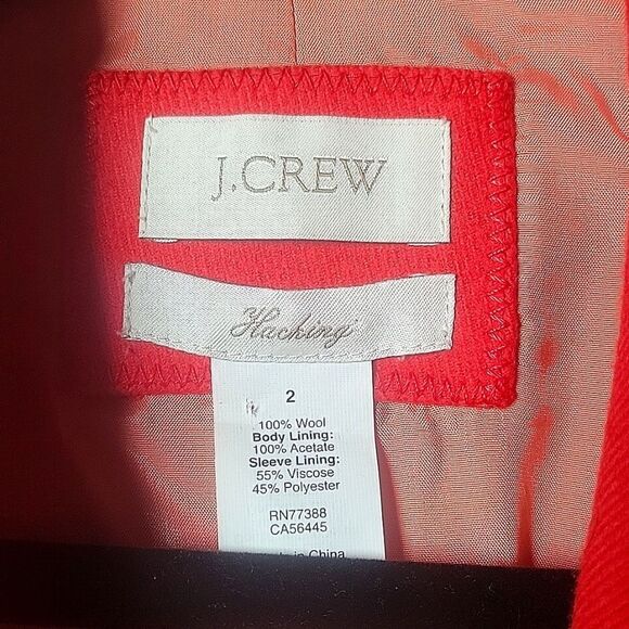 J Crew 2 Red Coral Wool Hack ing Riding Equestrian Jacket Blazer Old Money Prep - Picture 5 of 16
